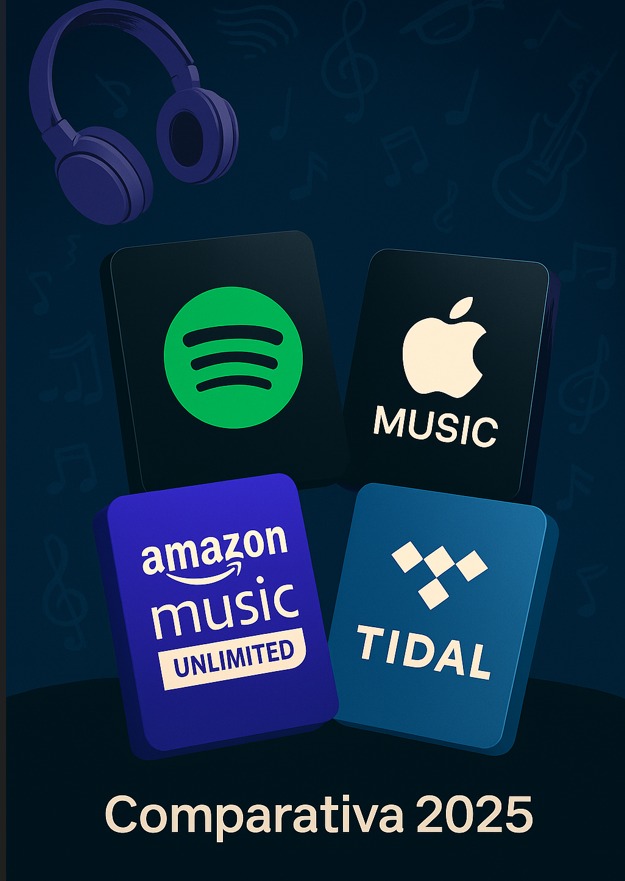 Comparativa 2025: Spotify, Apple Music, Amazon Music y Tidal, ¿Mejor plataforma de música en streaming?