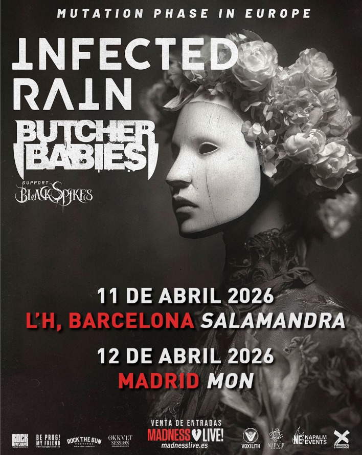 Infected Rain, Butcher Babies, Abril 2026 España Madrid Barcelona