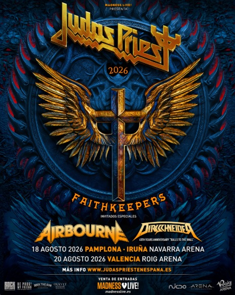 Judas Priest y Airbourne, en 2026 en Pamplona y Valencia