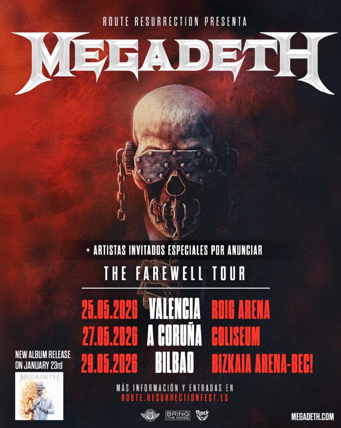 Fechas gira despedida Megadeth España 2026