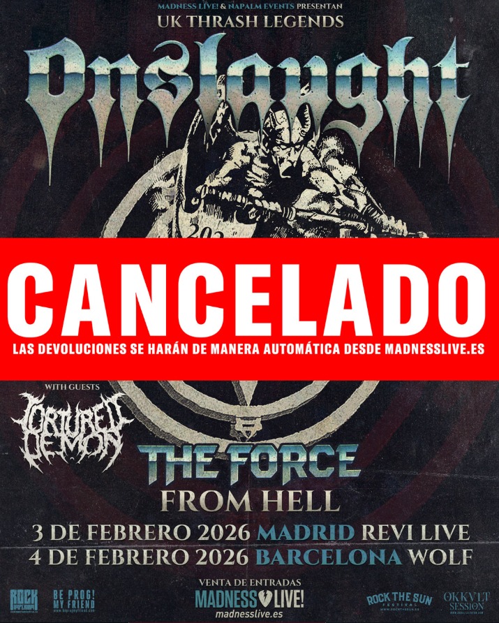 El concierto de Onslaught, cancelado en Madrid y Barcelona