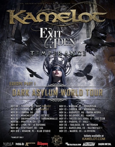 Kamelot Madrid Barcelona noviembre 2026