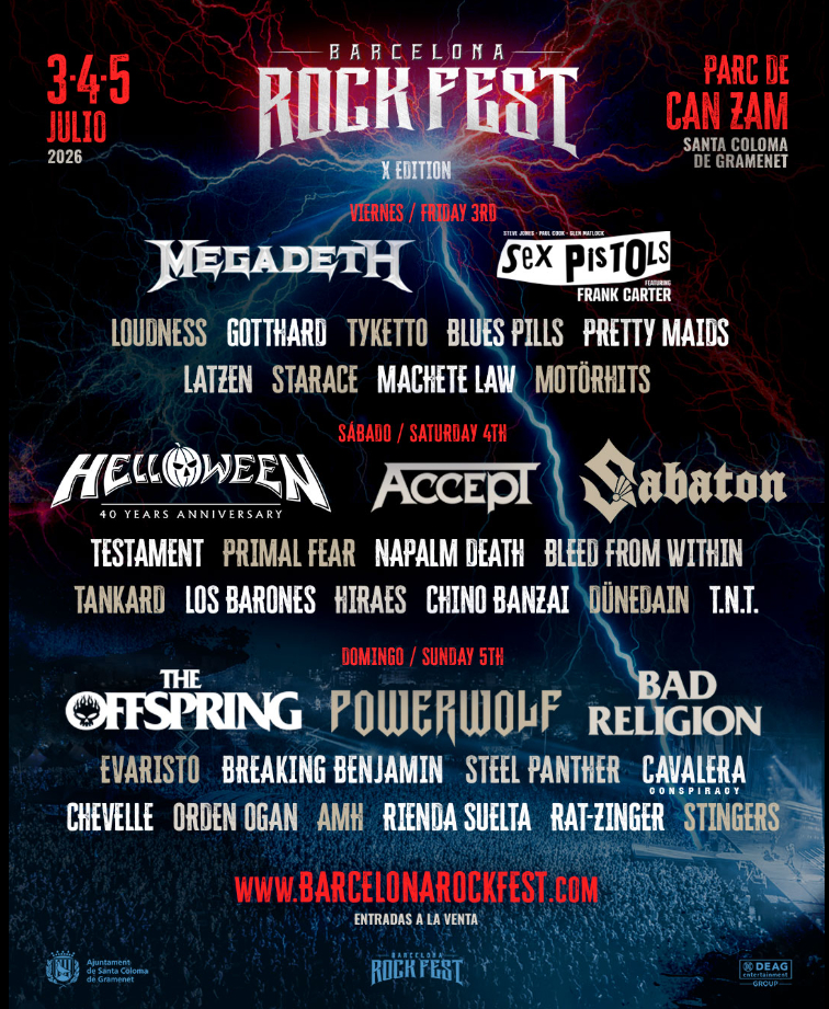 Barcelona Rock Fest 2026 cartel final