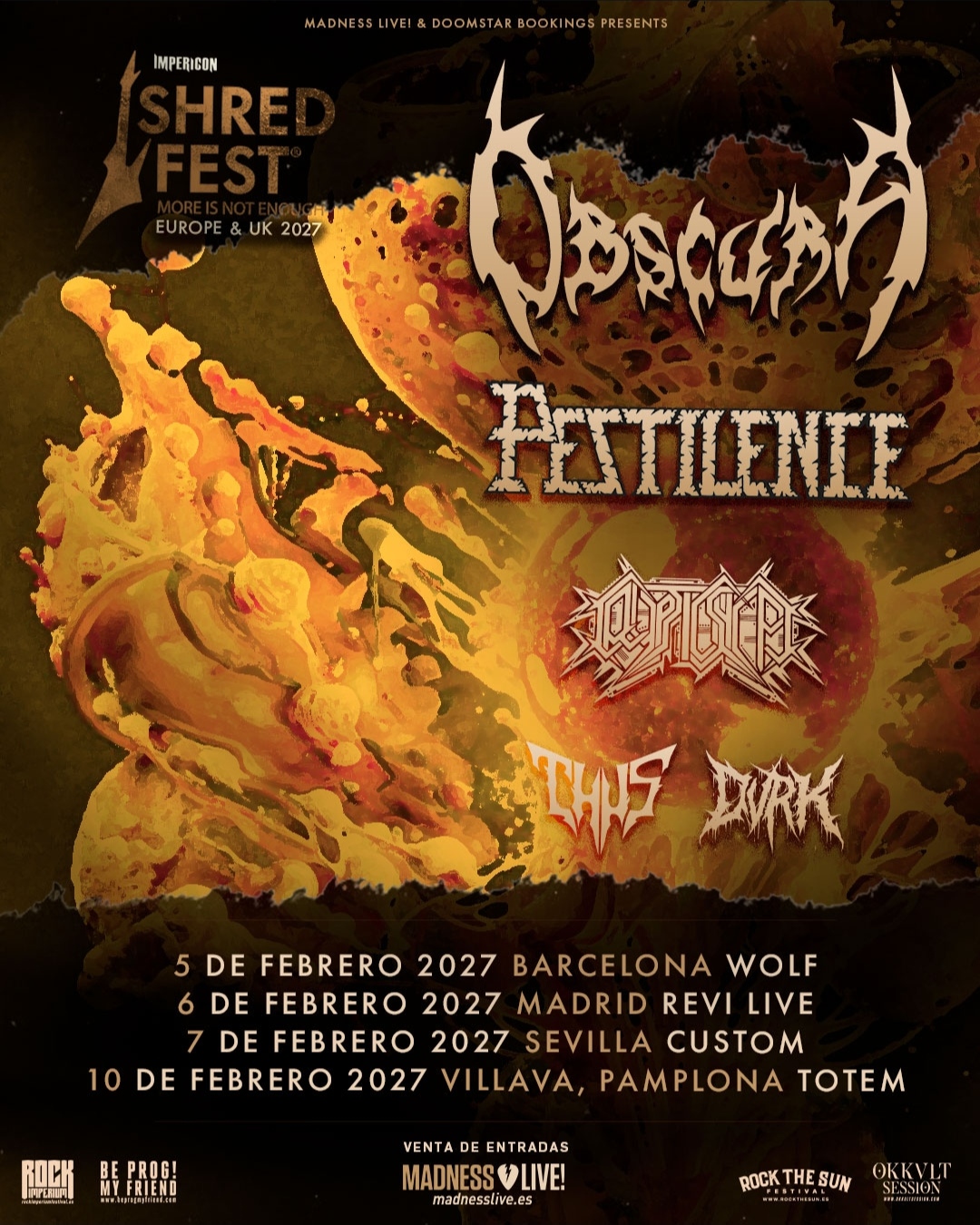 Shred Fest 2027, con Obscura y Pestilence