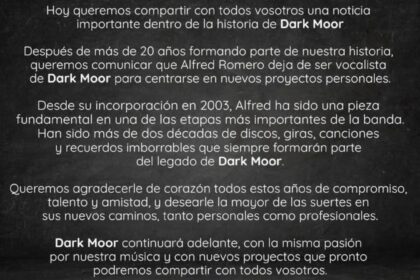 Comunicado Dark Moor