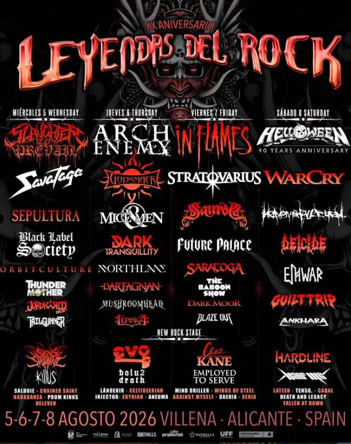 Cartel actualizado Leyendas del Rock 2026