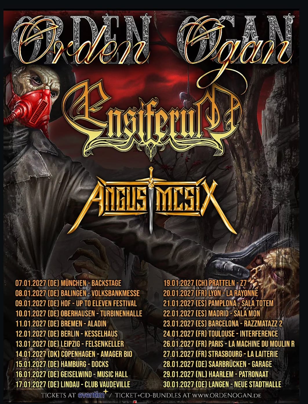 Orden Ogan, Ensiferum, Angus Mc Six España 2027