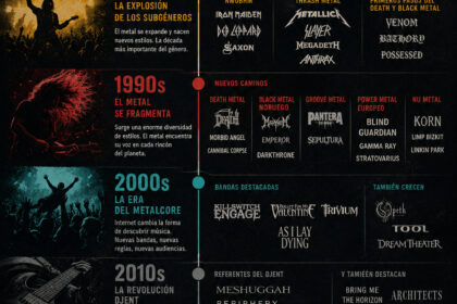 Cronología del metal desde sus orígenes hasta los sonidos más contemporáneos