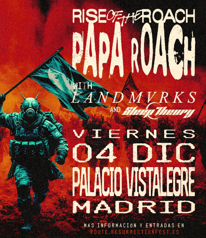 Papa Roach, en Madrid en diciembre de 2026