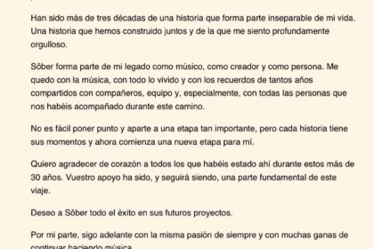 Antonio Bernardini deja Sober tras más de 30 años